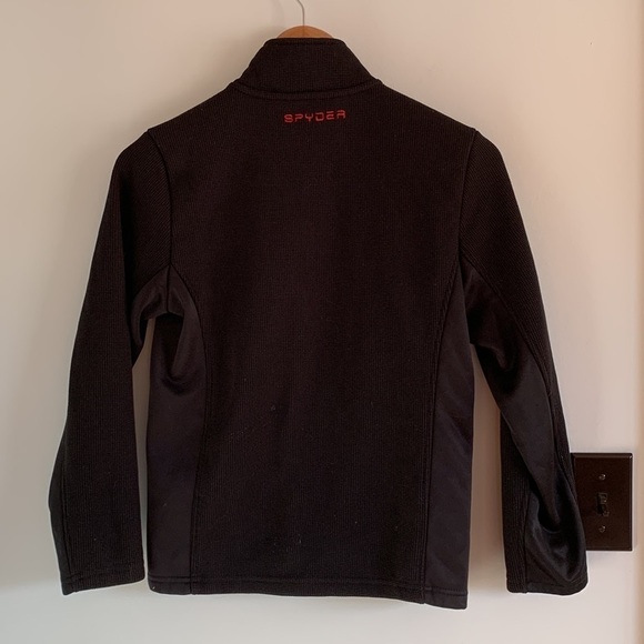 Spyder Boys Black & Red Zip Up Fleece Jacket - Picture 2 of 5